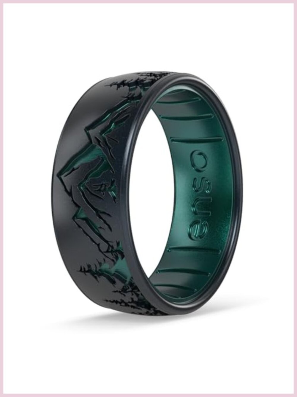 Etched Classic Silicone Ring Comfortable Flexible Breathable Band